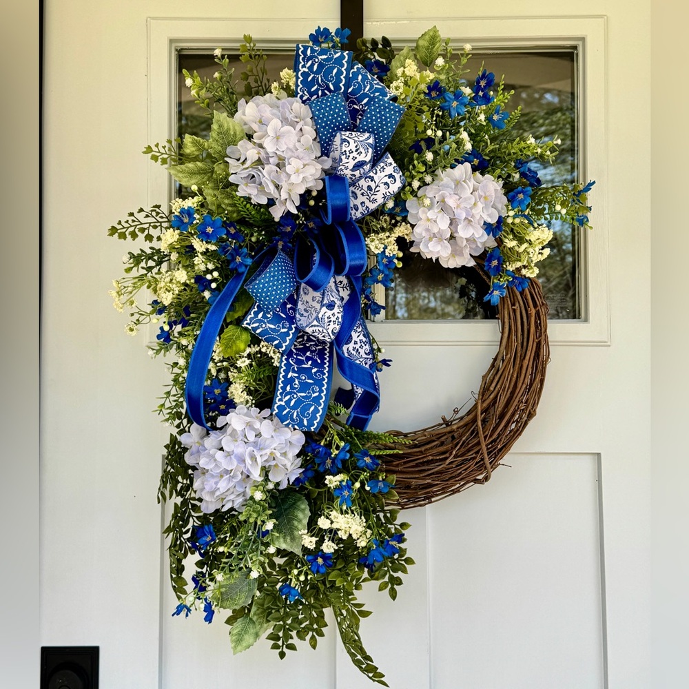 Blue & White Chinoiserie Wreath
